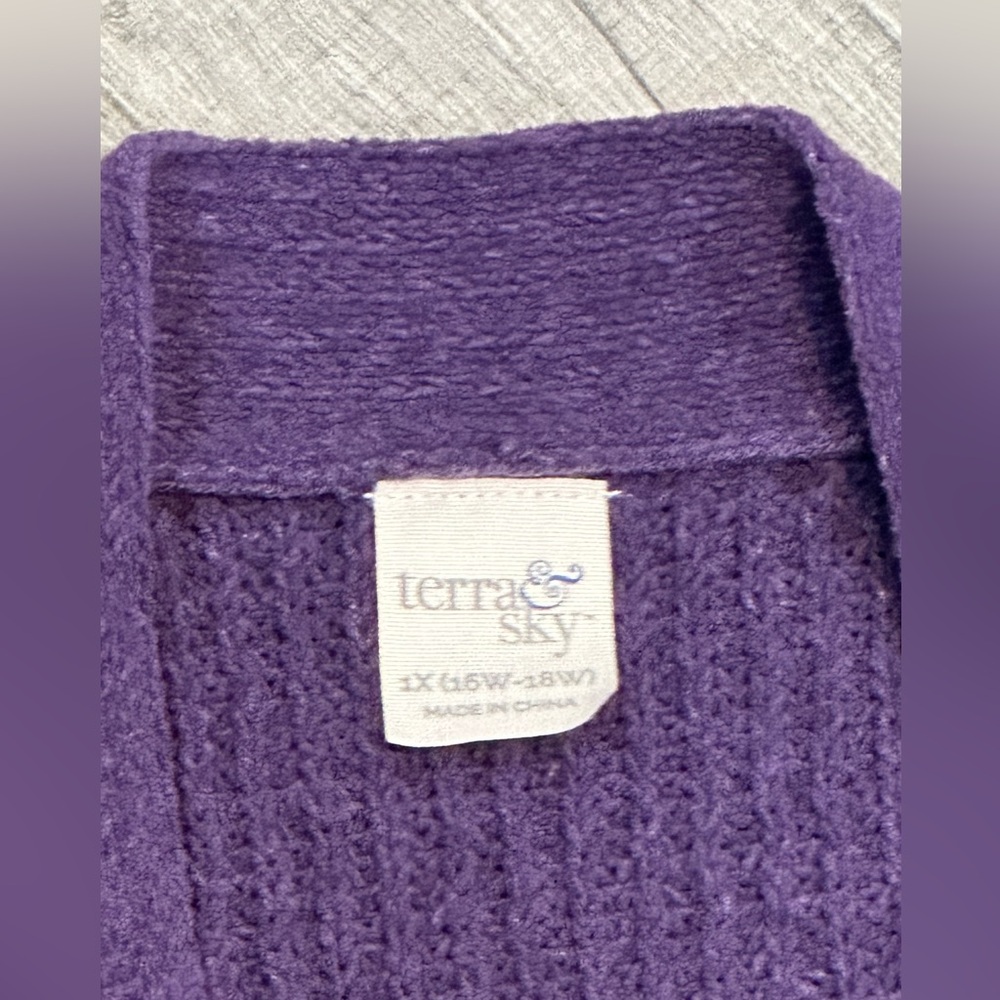 Womens terra & sky open front cardigan size 1X - Picture 5 of 10